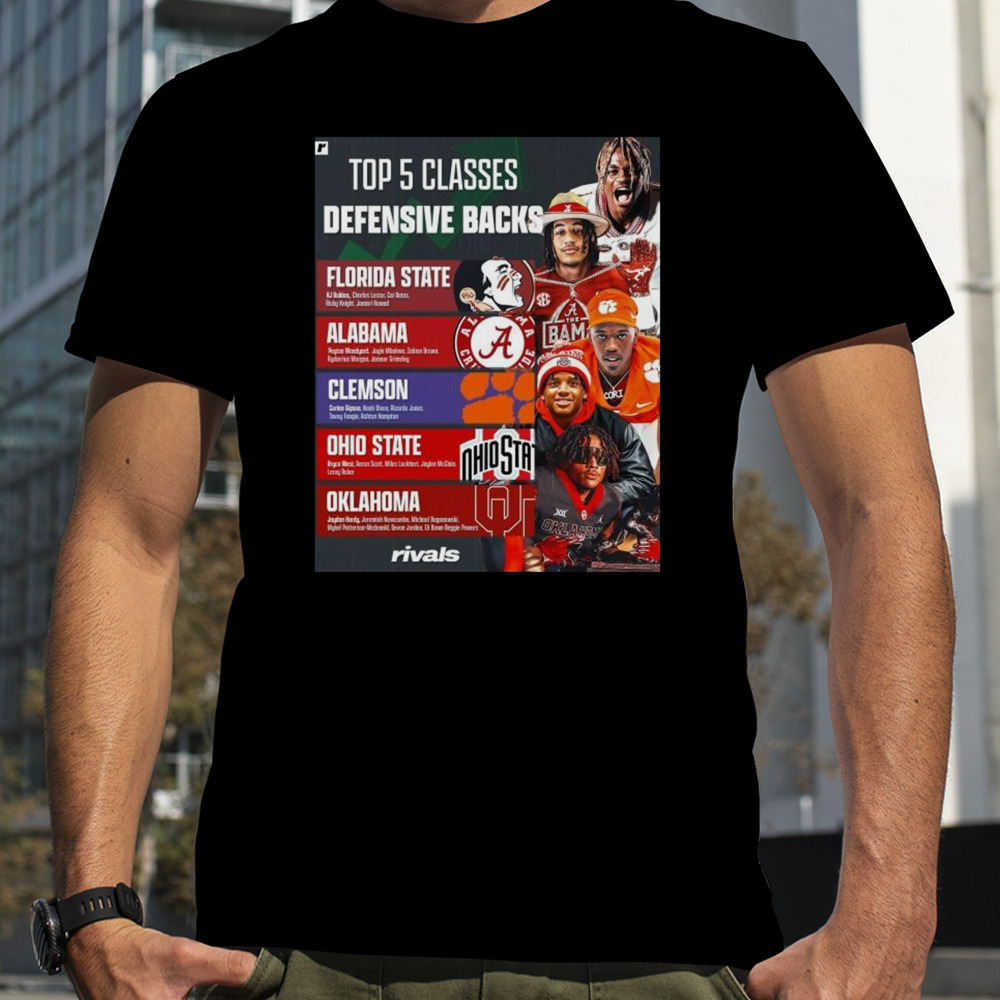 Top 5 Defensive Back Classes In 2024 NCAA College Football Bowl Season 2023-2024 Poster Shirt