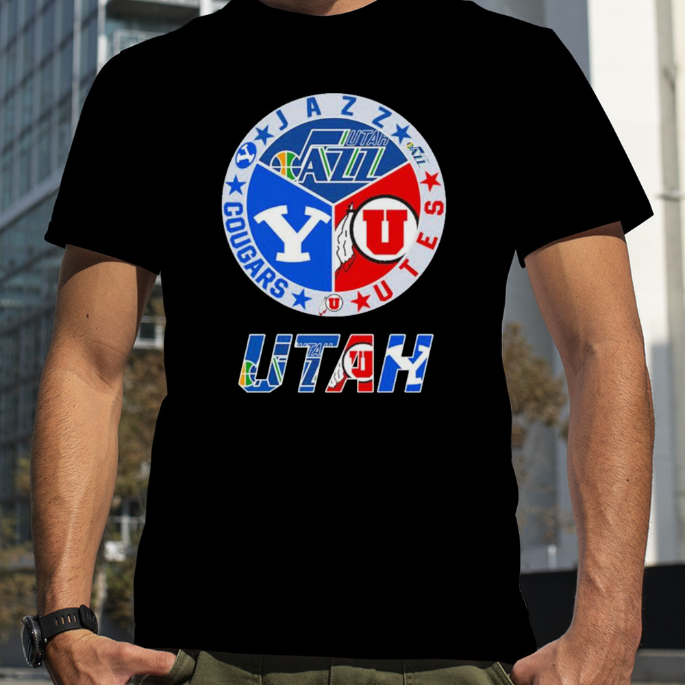 Utah Sports Teams, Utah Jazz, Utah Utes and Cougars Shirt