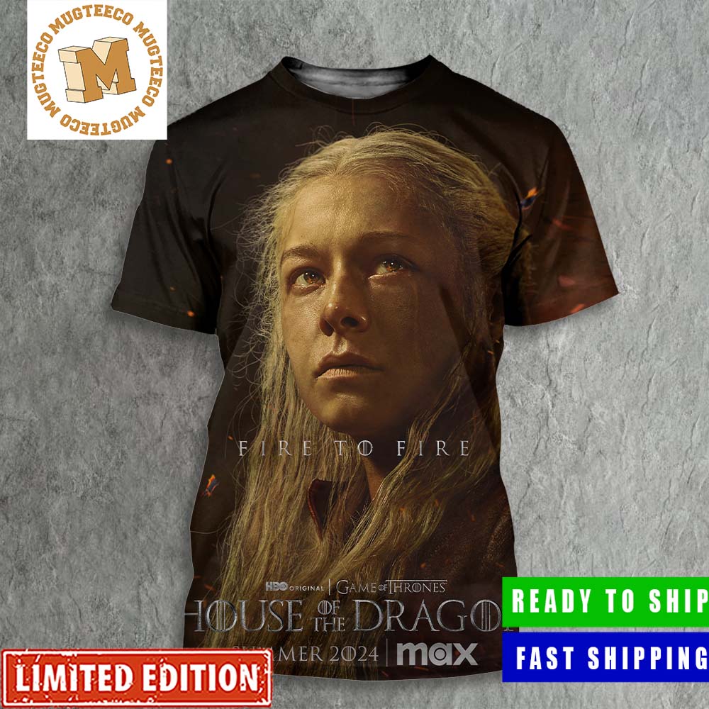 House Of The Dragon Season 2 Fire And Fire Queen Rhaenyra First Look Poster All Over Print Shirt