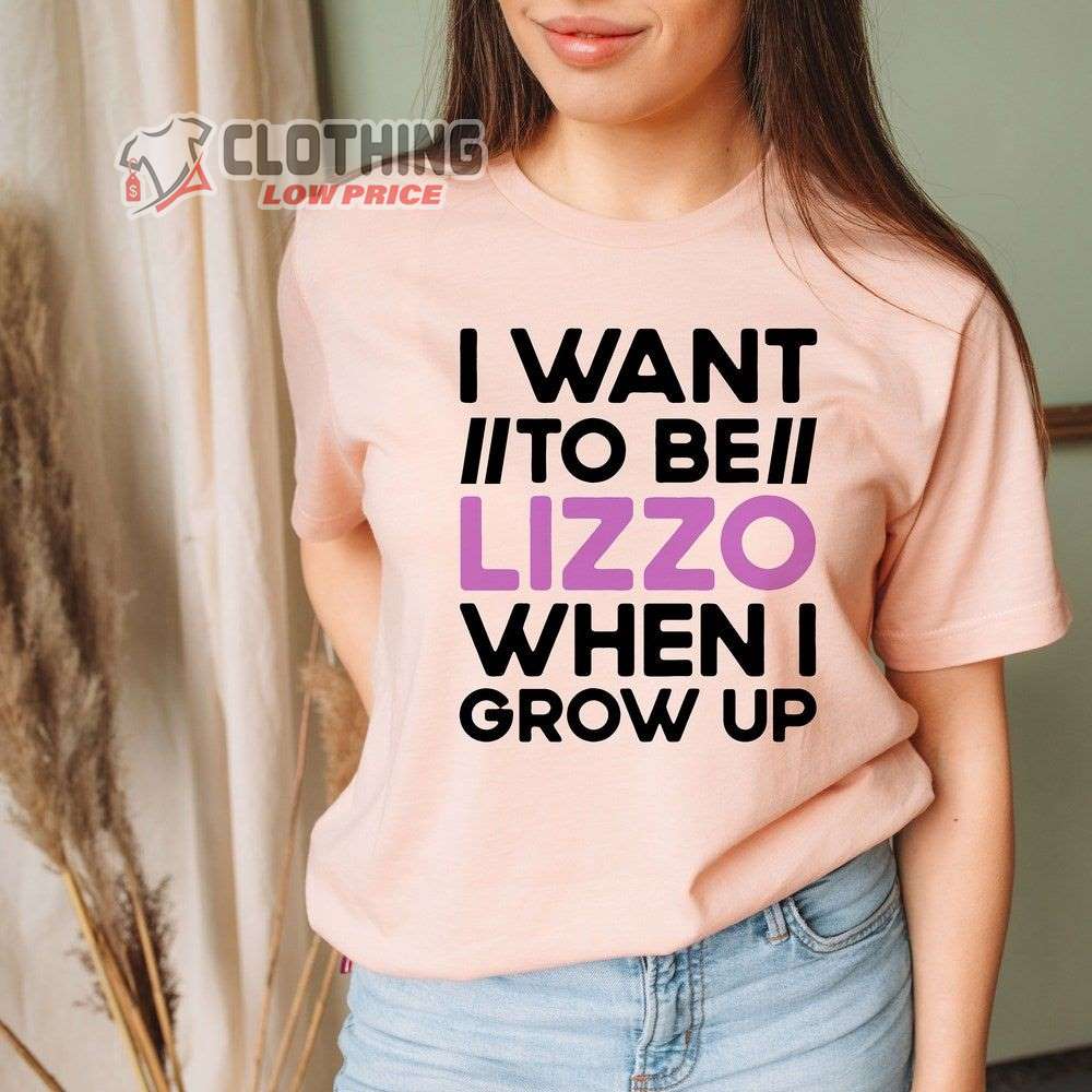 Lizzo Special Tour 2023 Merch, Lizzo Concert Tee I Want To Be Lizzo When I Grow Up Shirt Hip Hop Music T-Shirt