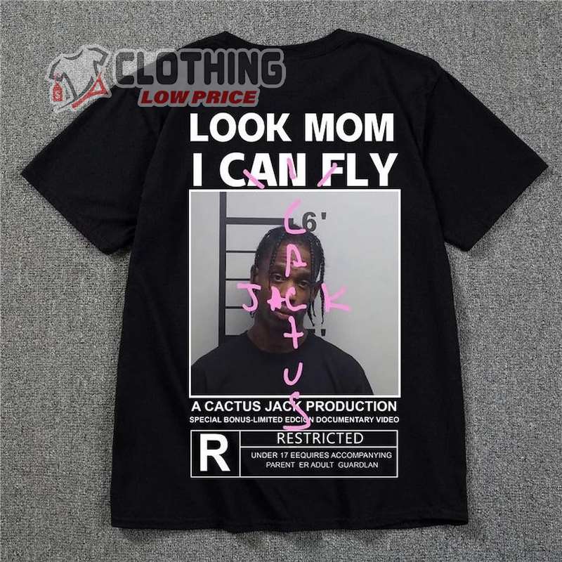 Look Mom I Can Fly TShirt, Cactus Jack Fashion Men Tshirt, Sleeve Jacks Print Kanyess Westss BASICs Couple Loose Short Sleeve T-Shirt