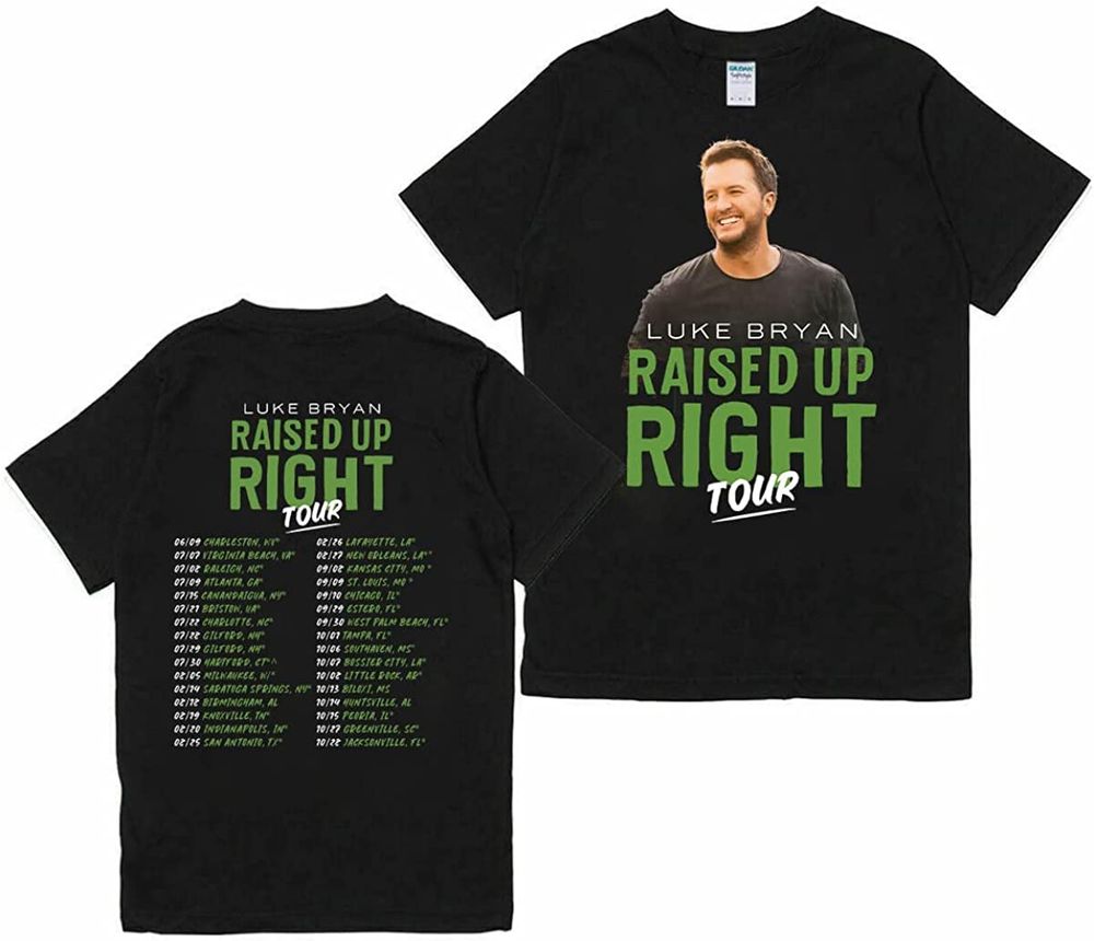 Luke Bryan Raised Up Right Tour 2022 Merch Country Music Concert T-Shirt