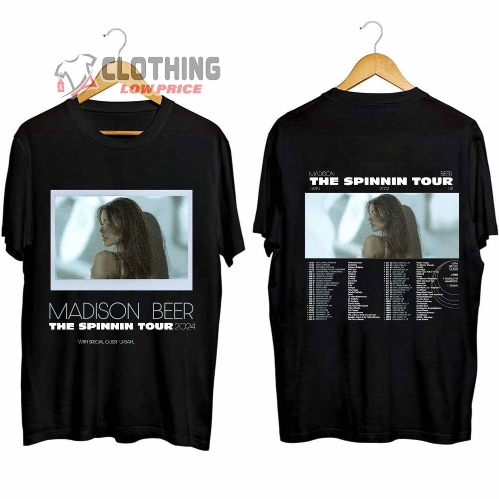 Madison Beer Tour 2024 With UPSAHL Merch, Madison Beer Ticketmaster Shirt, Madison Beer The Spinning Tour 2024 T-Shirt