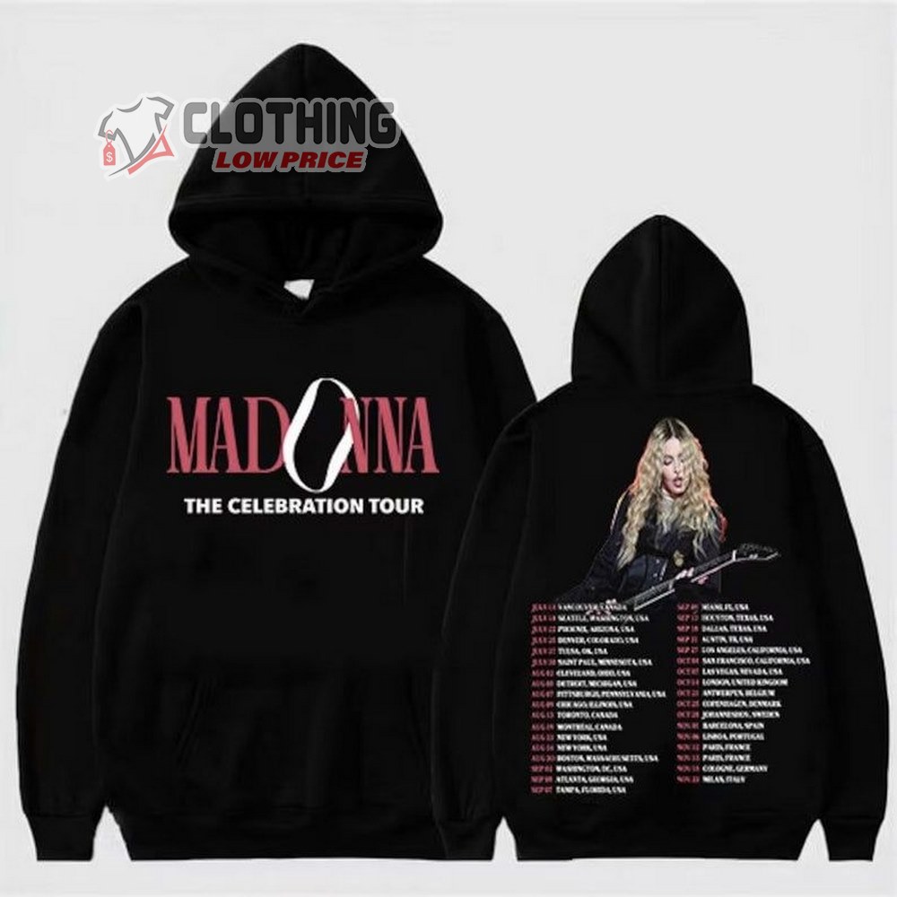 Madonna Queen Of Pop Doubled Sides Hoodie, Madonna The Celebration Tour 2023 Unisex T-Shirt, Music Shirt, Sweatshirt