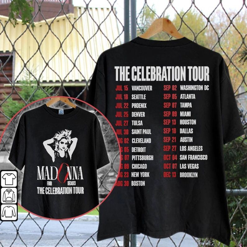 Madonna The Celebration Tour 2023 Queen Of Pop Merch The Celebration Tour 2023 With Dates T-Shirt