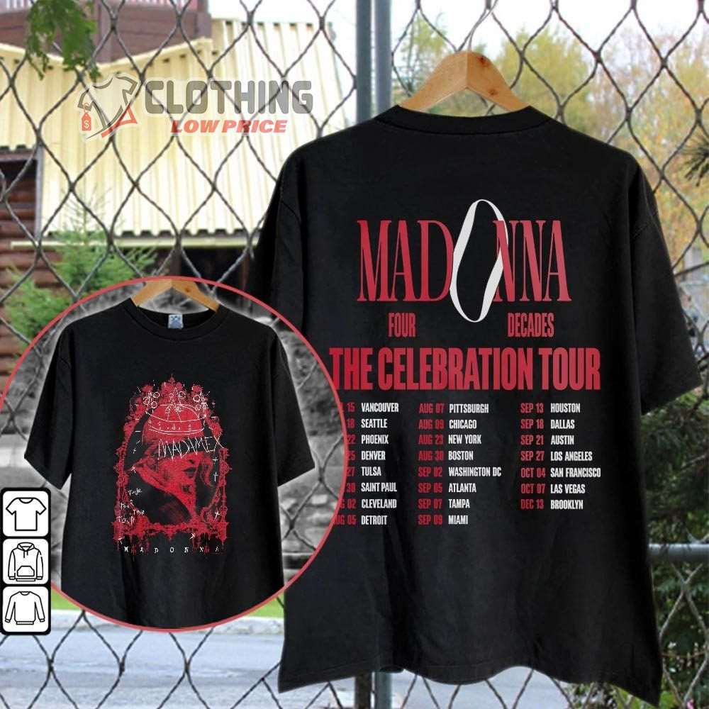 Madonna The Celebration Tour Dates 2023 World Tour Merch Music Tour 2023 Day Shirt Madonna Concert T-Shirt