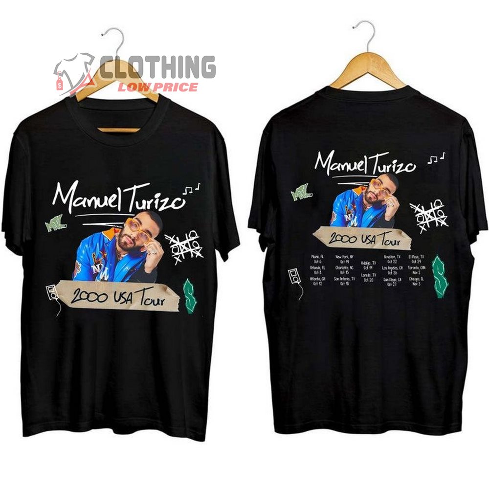 Manuel Turizo 2000 USA Tour Shirt, Manuel Turizo California Shirt, Manuel Turizo Concert T-Shirt, Manuel Turizo Tour Merch