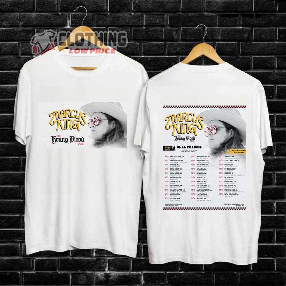 Marcus King UK Young Blood Tour 2023 Merch, Marcus King Headline Tour 2023 Debuts New Video Hard Working Man T-Shirt