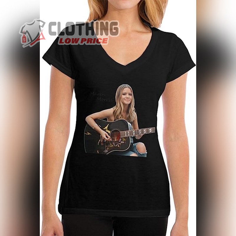 Maren Morris Guitar Black T- Shirt Top V-neck T- Shirt, Maren Morris Tour Tickets Merch, Maren Morris Setlist Merch T- Shirt