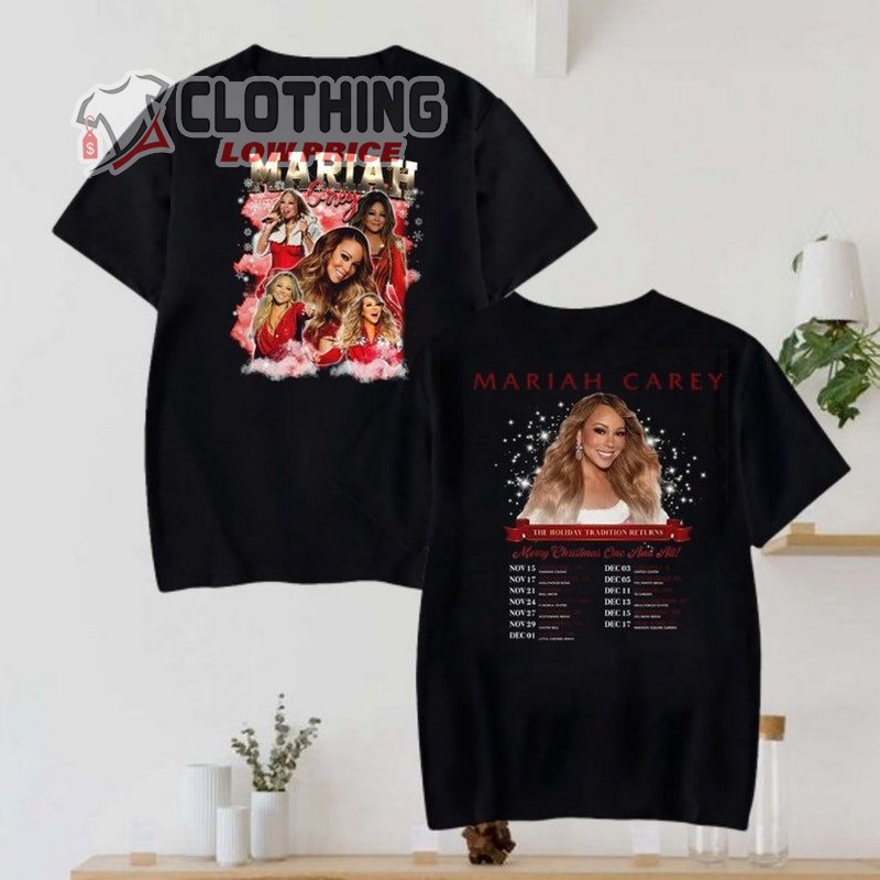 Mariah Carey Merry Christmas One And All Tour 2023 T- Shirt, Mariah Carey Christmas Concert Shirt, Mariah Carey Christmas Tour 2023 Concert Dates Merch