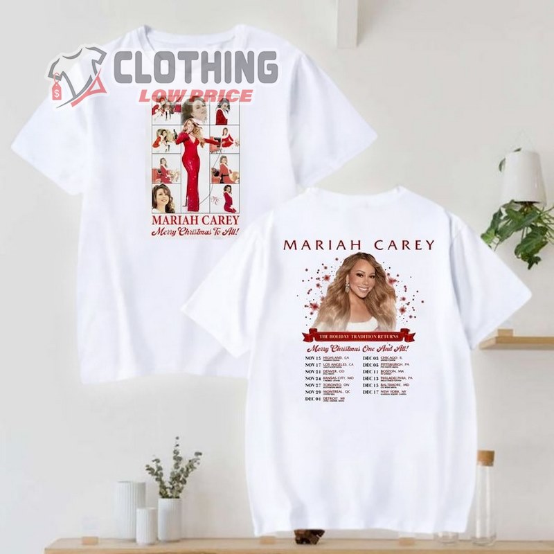 Mariah Carey Merry Christmas To All Shirt, Mariah Carey Famous Christmas Song Shirt, Mariah Carey Fan Shirt, Mariah Carey Tour 2023 Christmas Merch