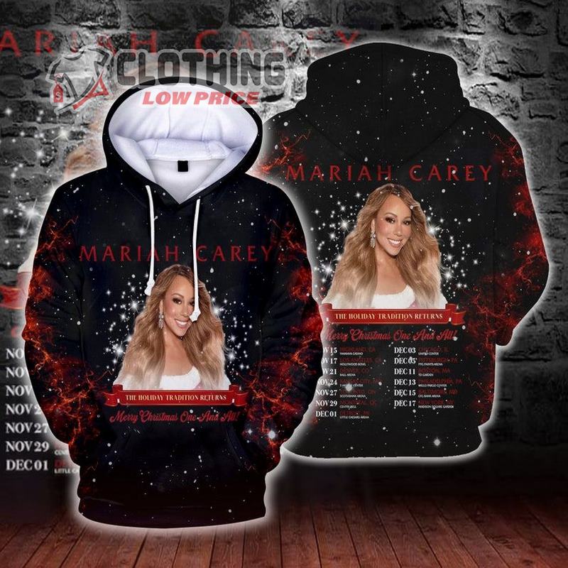 Mariah Carey Merry Christmas Tour 2023 3d Hoodie, Mariah Carey 2023 Tour Shirt, Mariah Carey Fan Shirt, Christmas 2023 Concert Merch