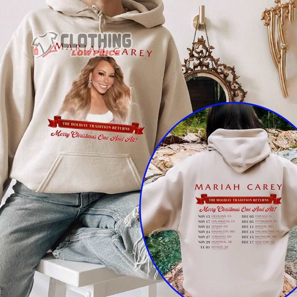 Mariah Carey Tour 2023 Christmas Merch, Mariah Carey Merry Christmas One And All Tour 2023 Shirt, Mariah Carey Tour Dates 2023 T-Shirt