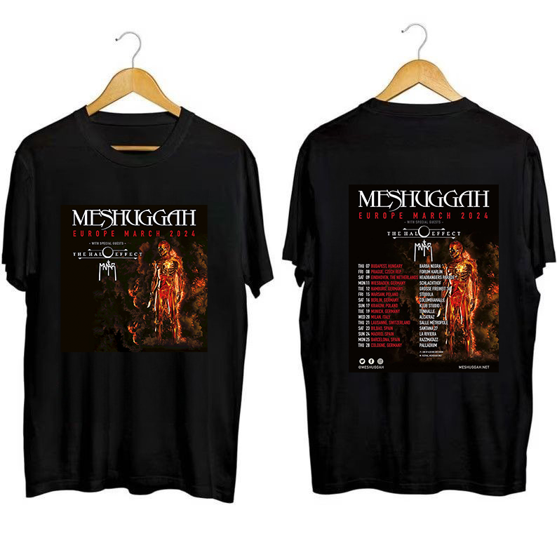 Meshuggah Band Concert 2024 Merch, Meshuggah European Tour 2024 Shirt, Meshuggah Tickets Tee, Meshuggah Tour Dates 2024 With Special Guests The Halo Effect, Mantar T-Shirt