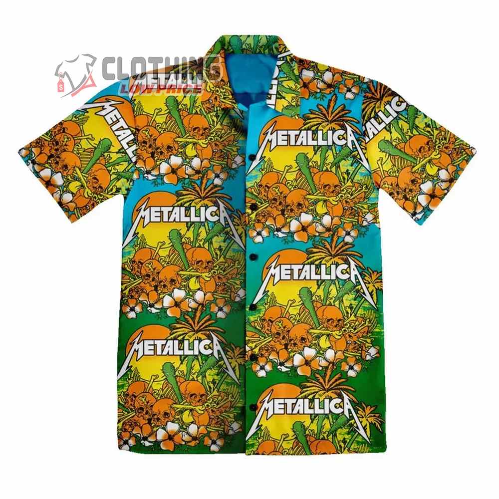 Metallica Big Sunset Skulls Metalica Albums Tour 2023 Hawaiian Shirt