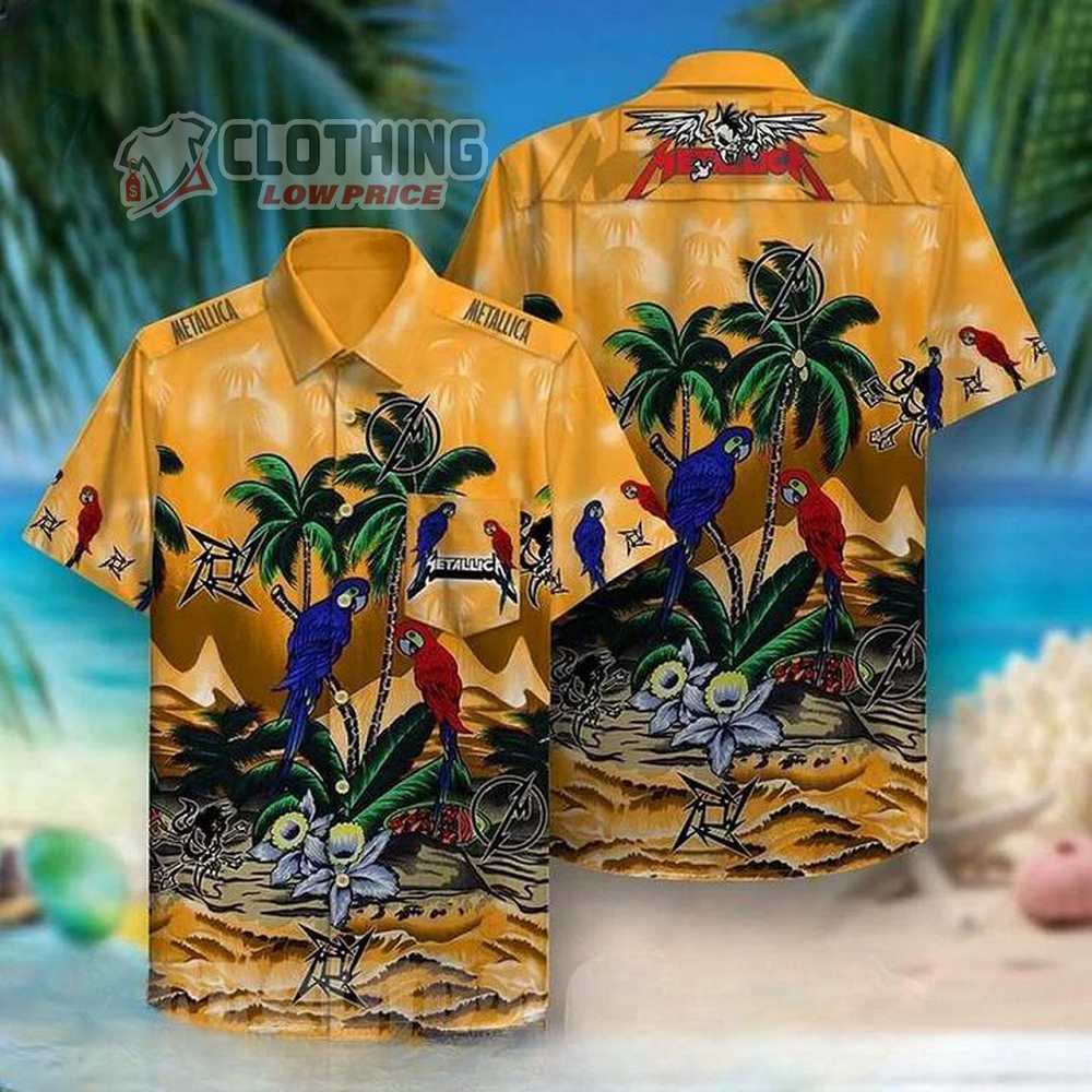 Metallica Fade To Black Flying Devil Skull Parrot 3D All Over Print Hawaiian Shirt