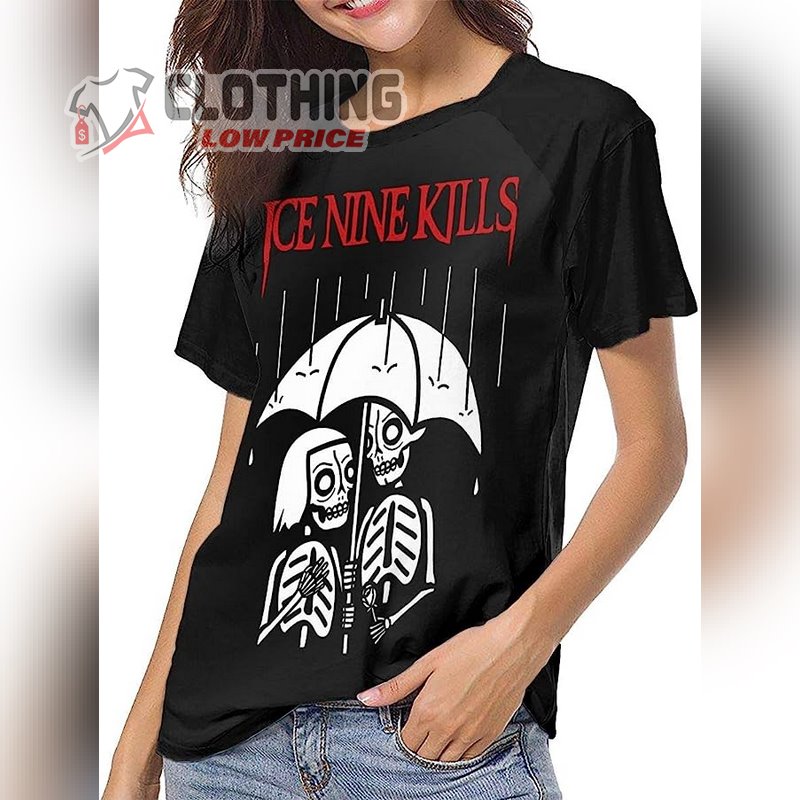 Metallica Ice Nine Kills Tour T- Shirt, Ice Nine Kills T- Shirt Womens Short Sleeve Baseball Shirt Raglan Top Sexy T- Shirts, Ice Nine Kills Merch