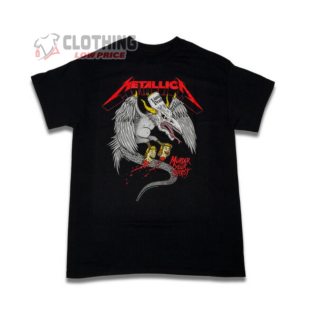 Metallica Liquid Death Demon Lizard Murder Your Thirst Metallica M72 World Tour 2023 Oversized T-Shirt