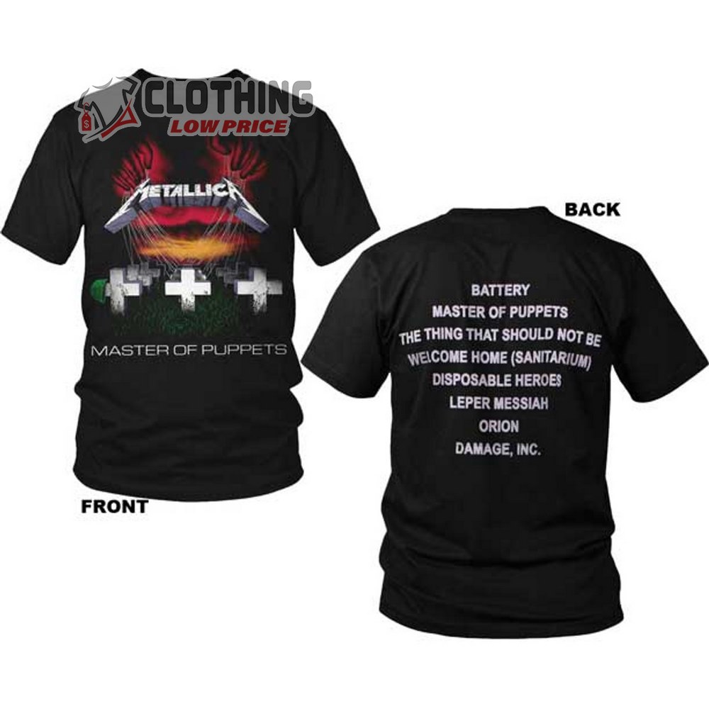 Metallica Master Of Puppets Merch Metallica Track Album Shirt Stranger Things Metallica Song Shirt Metallica Tour 2023 T-Shirt