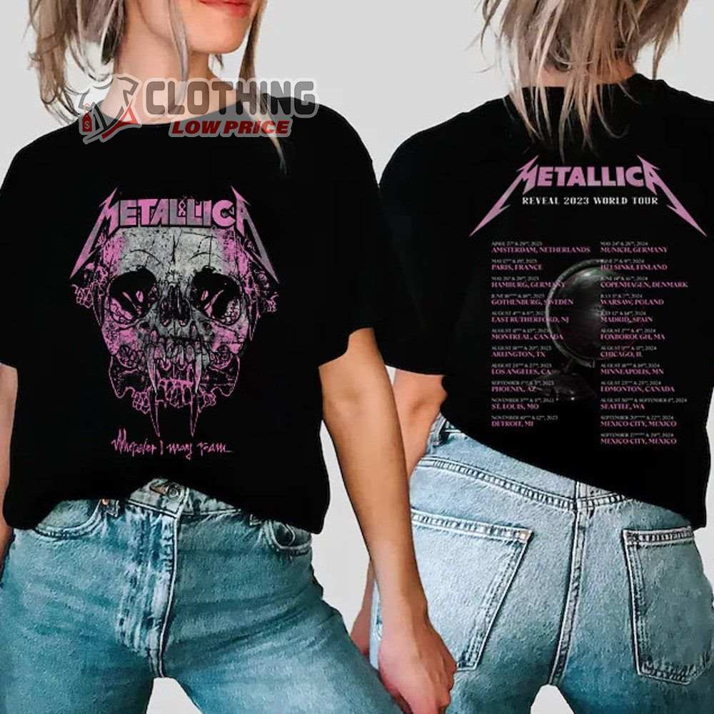 Metallica Reveal 2023 World Tour Merch, Metallica Wherever I May Roam Song Shirt, Metallica Tour Dates And Setlist 2023-2024 T-Shirt