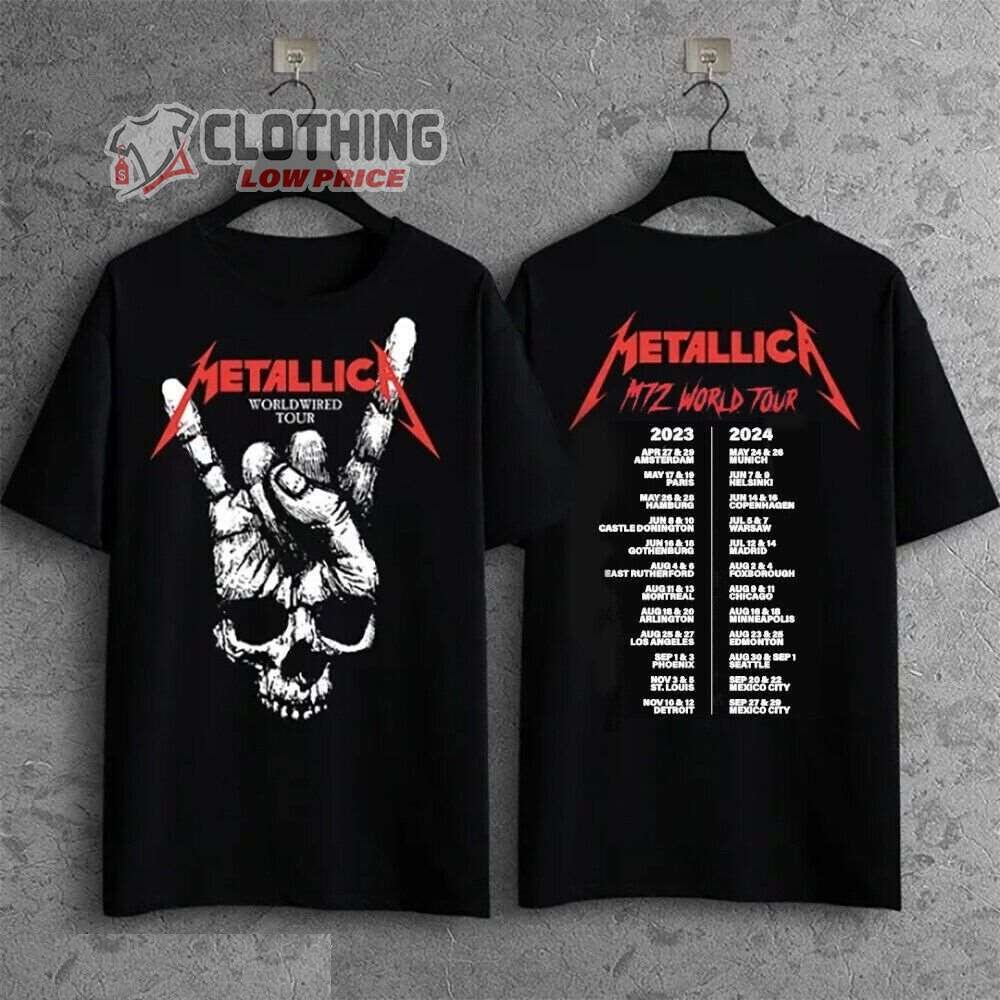 Metallica Worldwired Tour Merch, Metallica Band Thrash Metal Tour 2023-2024 Shirt, M72 World Tour T-Shirt