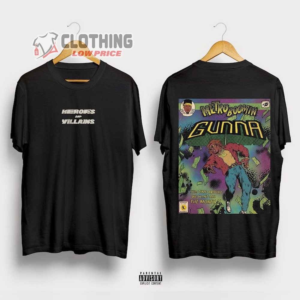 Metro Boomin Gunna World Tour Merch, Heroes And Villains Graphic Shirts