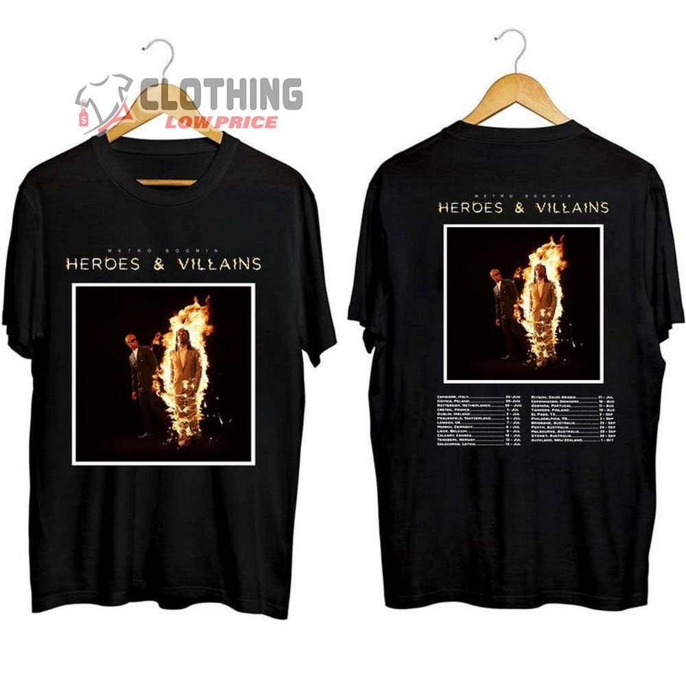 Metro Boomin Heroes & Villains Tour Dates 2023 Shirt, Metro Boomin 2023 Concert Setlists Shirt