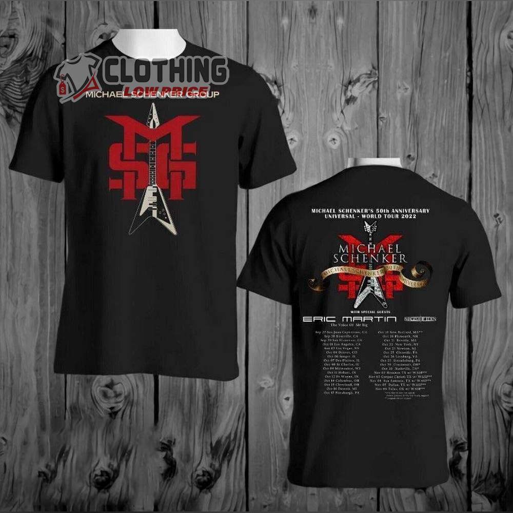 Michael Schenker Group Tour 2022 Merch 50Th Universal Fighter Album T-Shirt