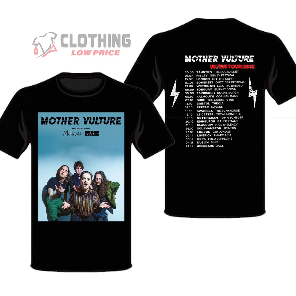 Mother Vulture Mallavora And Big Lava UK Tour 2023 Merch, Mother Vulture Tour Dates And Tickets 2023 T-Shirt