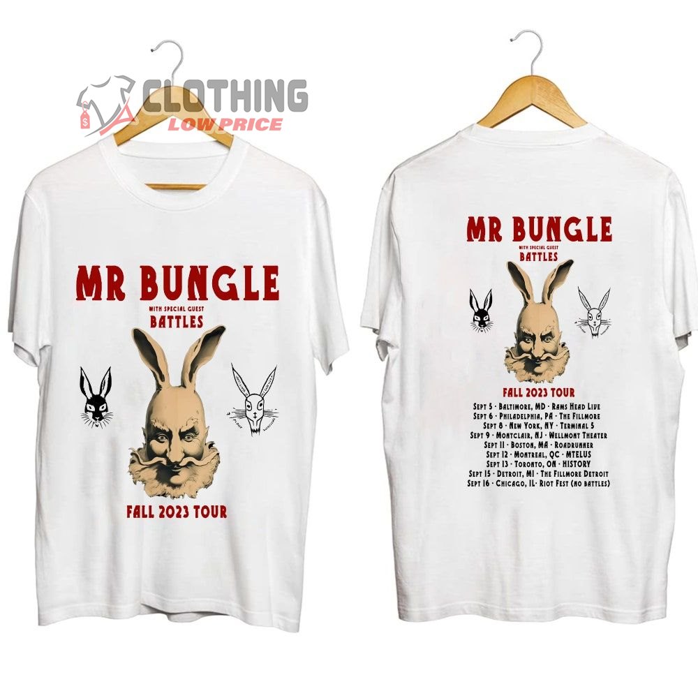 Mrbungle Fall 2023 Tour Dates Merch, Mrbungle Concert 2023 With Special Guest Battles Shirt, Mrbungle Band Fall Tour 2023 Tee