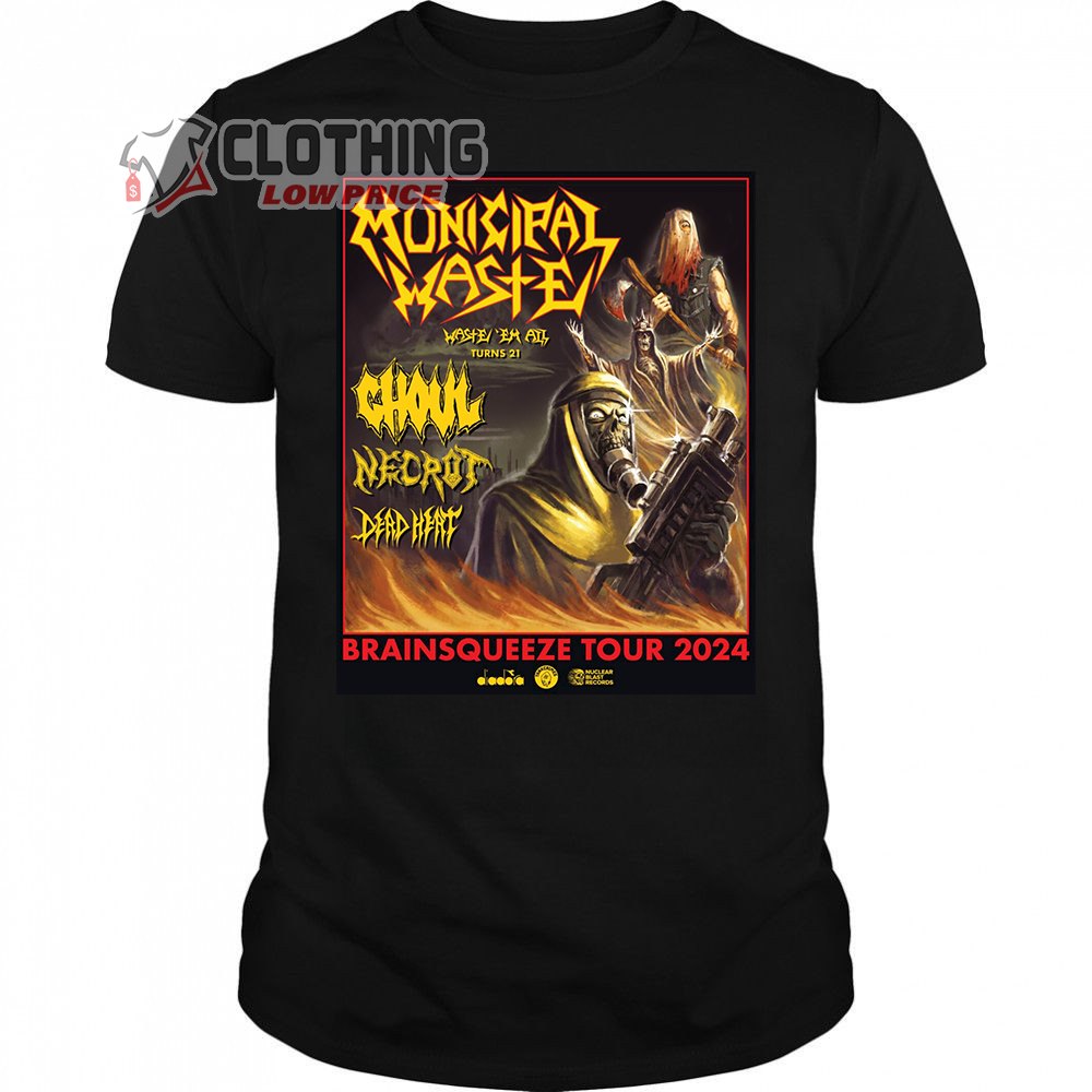 Municipal Waste Tour 2024 Merch, Municipal Waste Tour 2024 With Ghoul, Necrot and Dead Heat T-Shirt