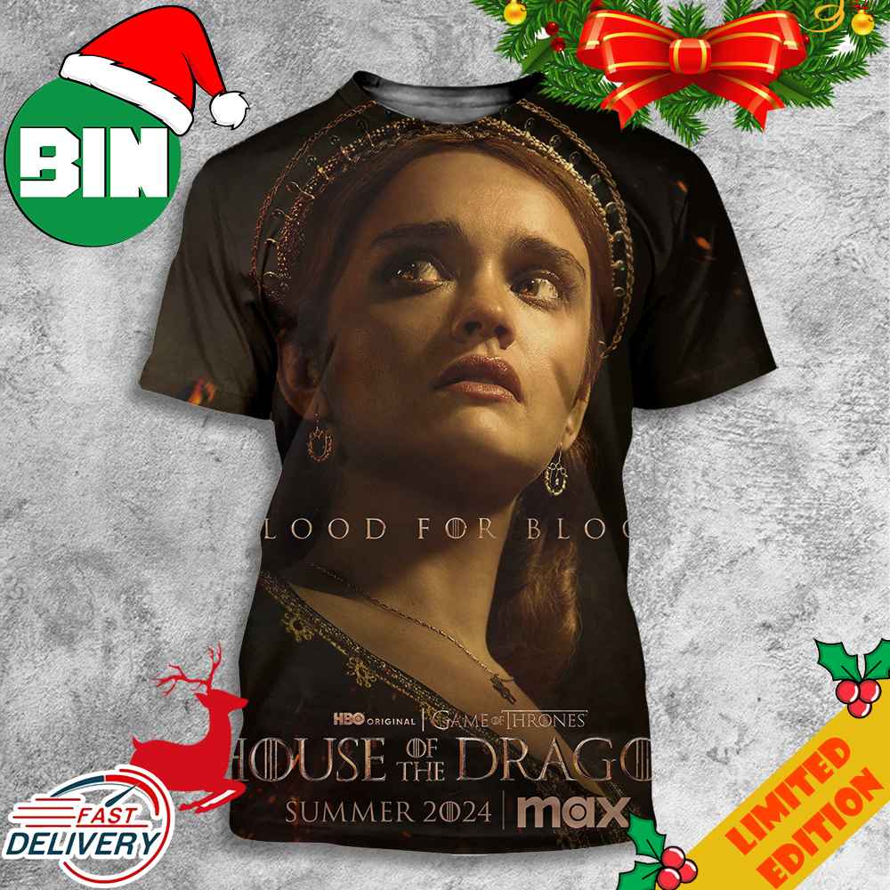 Olivia Cooke's Alicent Hightower First Poster For House Of Dragon Season 2 3D T-Shirt