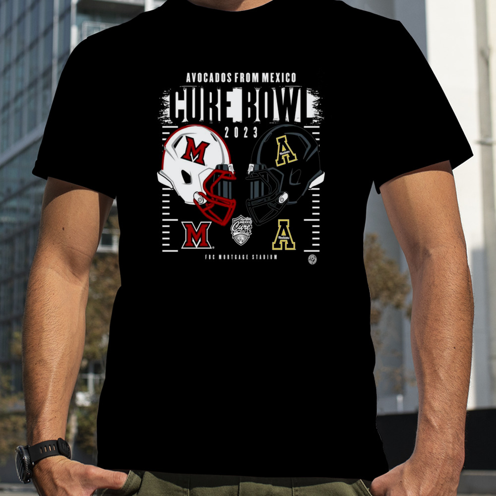 Appalachian State Mountaineers vs. Miami RedHawks 2023 Avocados From Mexico Cure Bowl Fbc Mortgage Stadium shirt