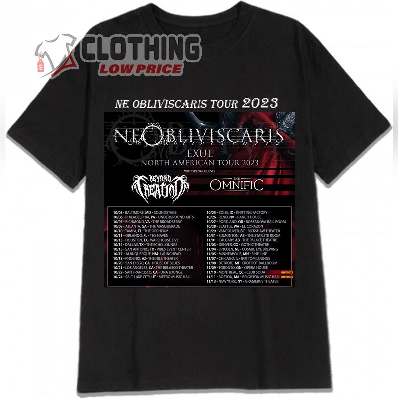 Ne Obliviscaris Tour Shirt, Ne Obliviscaris Tour Dates Shirt, Ne Obliviscaris Tickets Merch