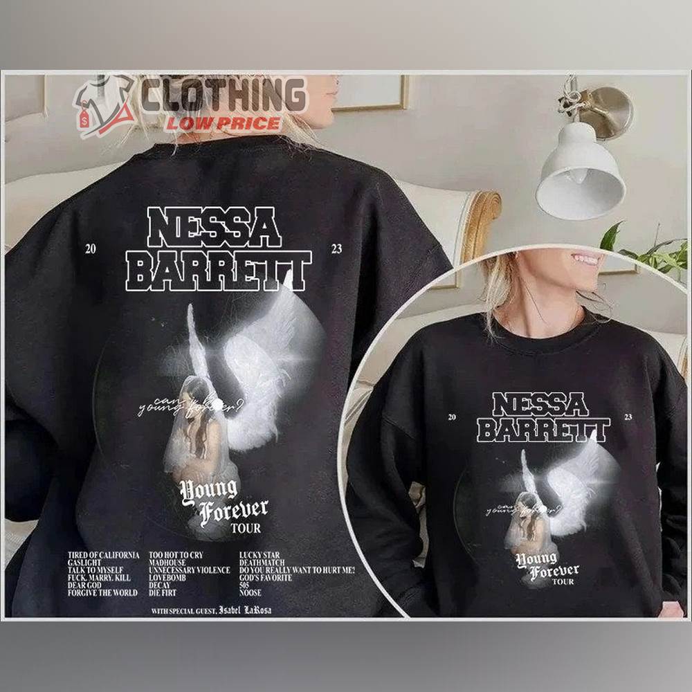 Nessa Barrett Young Forever Tour 2023 Playlist Shirt Young Forever Tour 2023 Setlist T-Shirt