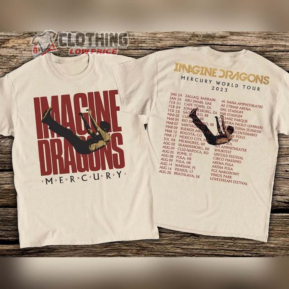 New 2023 Mercury World Tour Imagine Dragon Unisex Shirts, Imagine Dragon Mercury World Tour Setlist T-Shirts