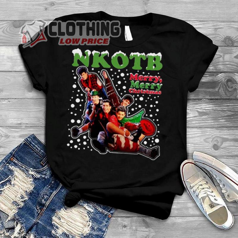 New Kids On The Block Merry Merry Christmas Shirt, Hope At Christmas Merch, New Kids On The Block Concert Shirt