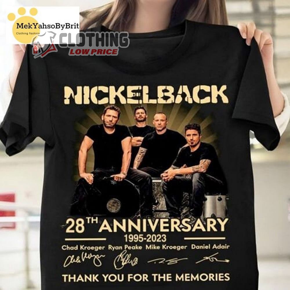 Nickelback Band 2023 Thank You For The Memories Tee, Nickelback Band 1995-2023 Signatures Shirt, Nickleback Merch