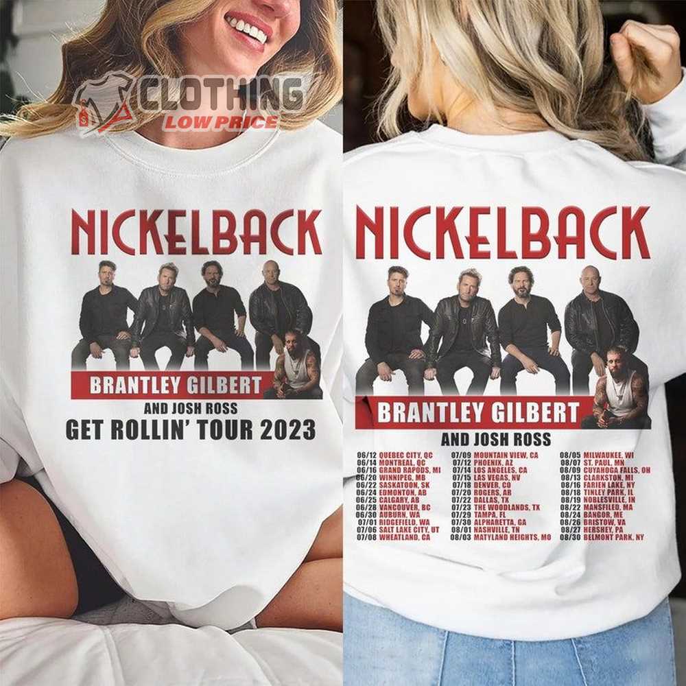 Nickelback Band Music Concert Shirt, Nickleback Get Rollin Tour 2023 Sweatshirt, Nickleback Tour Graphic Merch