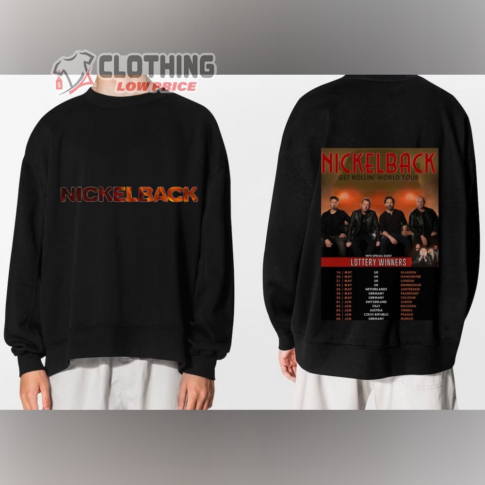 Nickelback Get Rollin World Tour 2024 Shirt, Nickelback 2024 Tour Dates Merch, Nickelback Tee, Nickelback Fan Gift