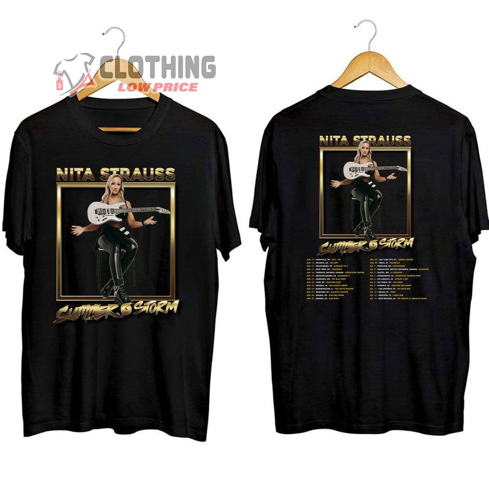 Nita Strauss Summer Storm 2023 Tour Merch, Nita Strauss Rock 2023 Concert Shirt, Nita Strauss World Tour 2023 Setlist T-Shirt