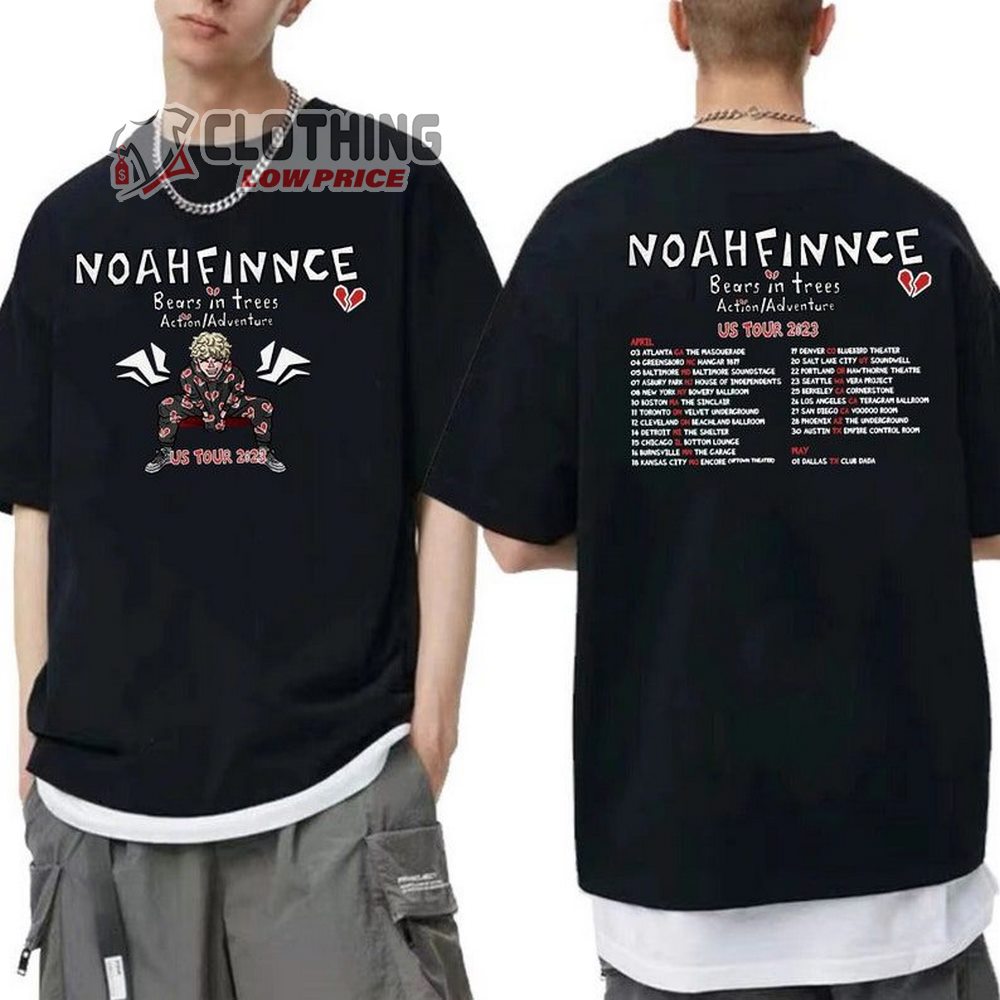 Noahfinnce With Bears In Trees Us 2023 Tour Dates Shirt, Noahfinnce Shirt, Noahfinnce 2023 Us Tour Shirt, Noahfinnce Merch