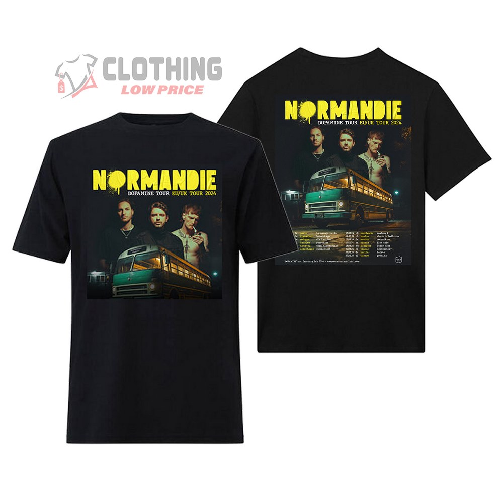 Normandie Tour Dates & Concerts 2024 T-Shirt, Normandie - Dopamine Tour Eu Uk 2024 Merch, Normandie Tour 2024 Tickets T-Shirt