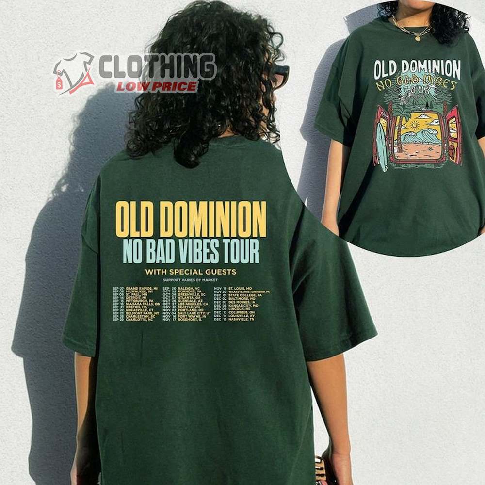 Old Dominion No Bad Vibes Tour 2023 With Special Guests Merch, Old Dominion Tour Dates 2023 Shirt, Old Dominion Songs T-Shirt