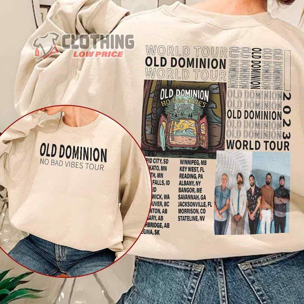 Old Dominion No Bad Vibes Tour Dates 2023 Merch Old Dominion Band Music Tour 2023 T-Shirt