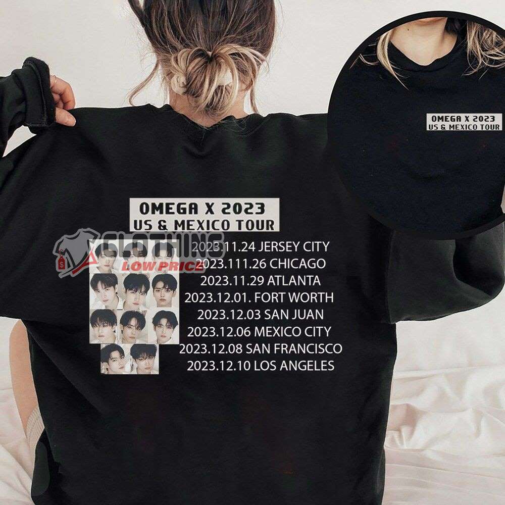 Omega X World Tour 2023 US Merch, Omega X 2023 US And Mexico Tour Shirt, Omega X, Jaehan, Hwichan, Sebin, Hangyeom T-Shirt