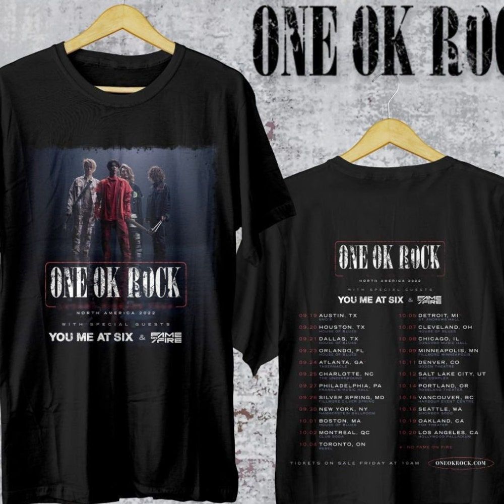 One Ok Rock North America 2022 Tour Merch One Ok Rock Concerts 2022 T-Shirt