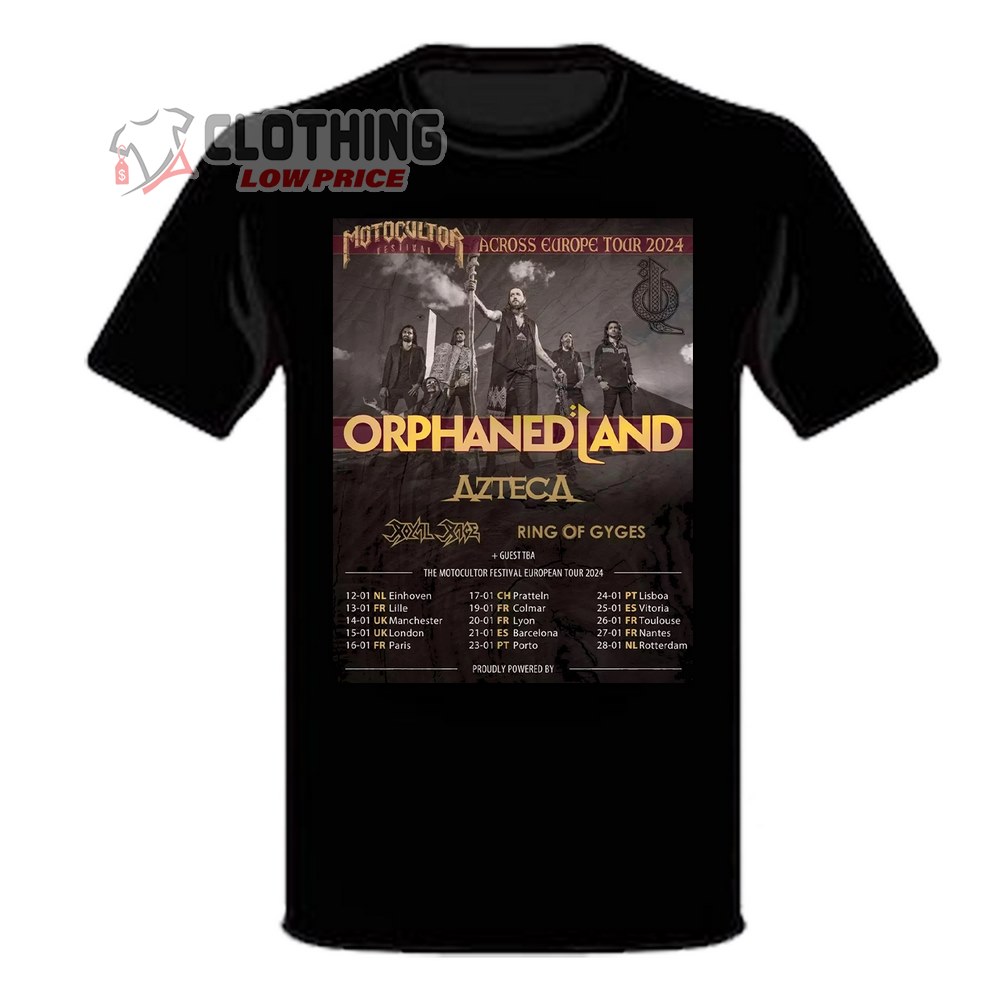 Orphanedland Motocultor Europe Tour 2024 Merch, Orphanedland Azteca Ring Of Gyges Shirt