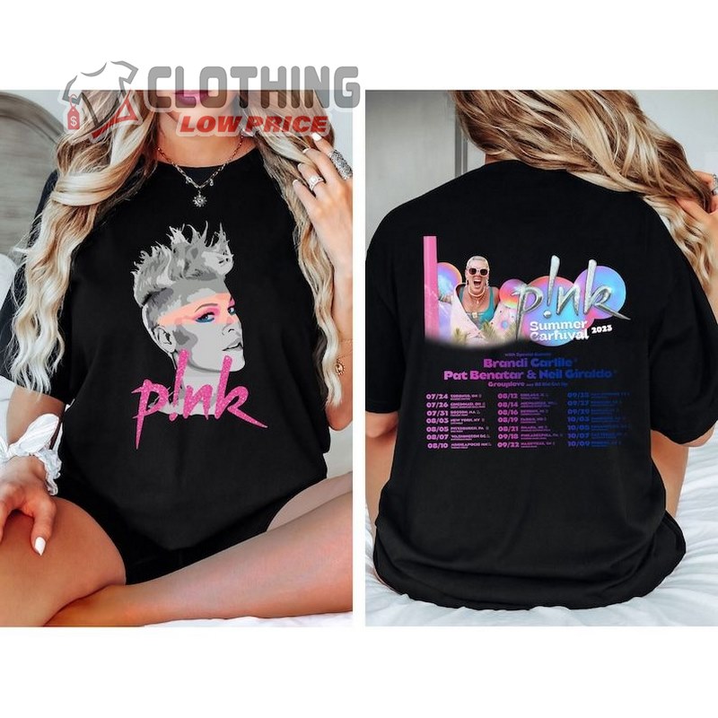 P!nk Summer Carnival 2023, Pink Singer Tour, Pink 2024 Tour Dates T- Shirt, Pink Martini Tour Dates 2023 Merch