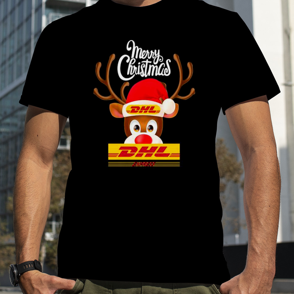 Reindeer Dhl Logo Merry Christmas Shirt